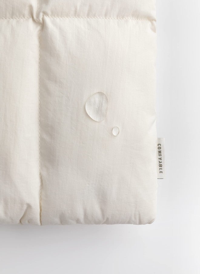 Comfyable Puffy 9-11 Inch Tablet Sleeve Compatible for 11 Inch iPad Pro M5, iPad Air M3 2025 with Magic Keyboard, Quilted Puffer Tablet Carrying Case for Women Men, Rice - Image 5