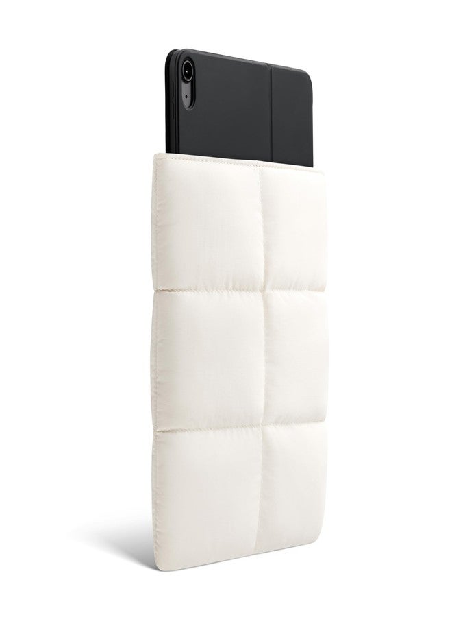 Comfyable Puffy 9-11 Inch Tablet Sleeve Compatible for 11 Inch iPad Pro M5, iPad Air M3 2025 with Magic Keyboard, Quilted Puffer Tablet Carrying Case for Women Men, Rice - Image 2