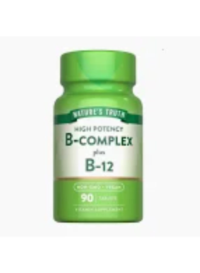 High Potency B-Complex plus B-12 90 tablets
