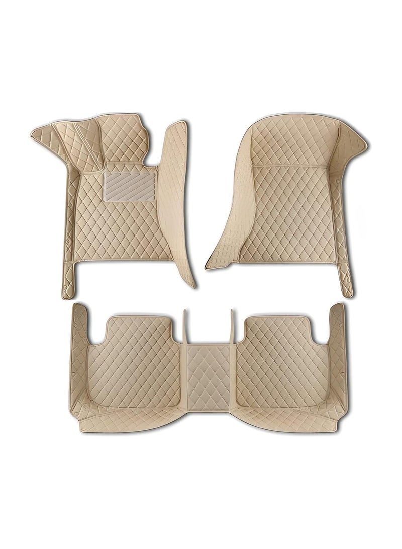 وينكا سجادات أرضية سيارة سانا متوافقة مع ميتسوبيشي باجيرو 2010-2023 مقاومة للانزلاق ومقاومة للماء من الجلد PVC اللون متوفر (بيج) - Image 1