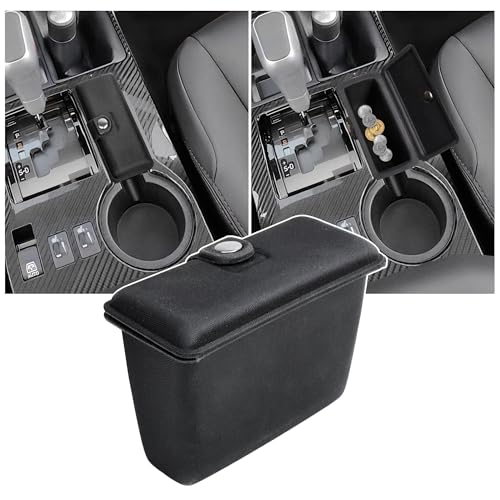 RERPRO Center Console Organizer Coin Holder Compatible with Toyota 4Runner 20142024 5th Gen Interior Accessories Front Seat Cup Holder Insert Change Storage Box with Lid Portable 1 Pack Black - Image 1