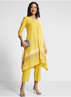 Biba Color Block Kurti & Pants Set  - Image 1