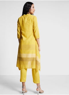 Biba Color Block Kurti & Pants Set  - Image 2