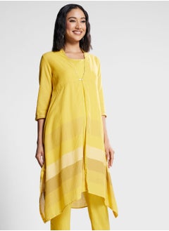 Biba Color Block Kurti & Pants Set  - Image 3