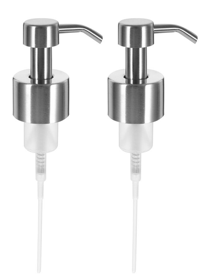 FONDOTIN Replacement Shampoo Bottle Pump Heads 2-Pack Stainless Steel 304 Foam Soap Dispenser Pump Head for Lotion Bottle Bathroom Use - Image 3