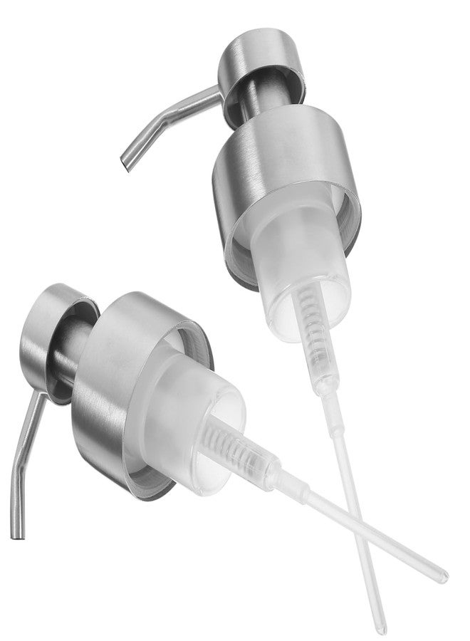 FONDOTIN Replacement Shampoo Bottle Pump Heads 2-Pack Stainless Steel 304 Foam Soap Dispenser Pump Head for Lotion Bottle Bathroom Use - Image 1