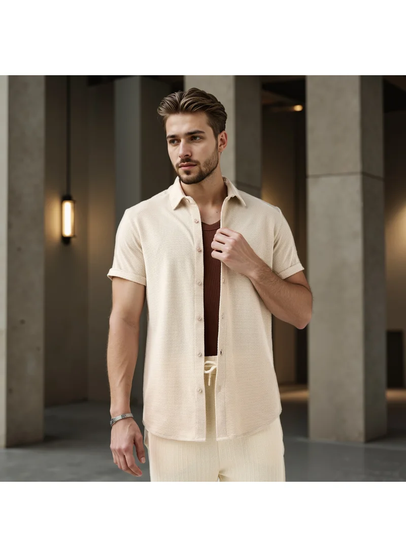 Iconic Iconic Textured Slim Fit Shirt