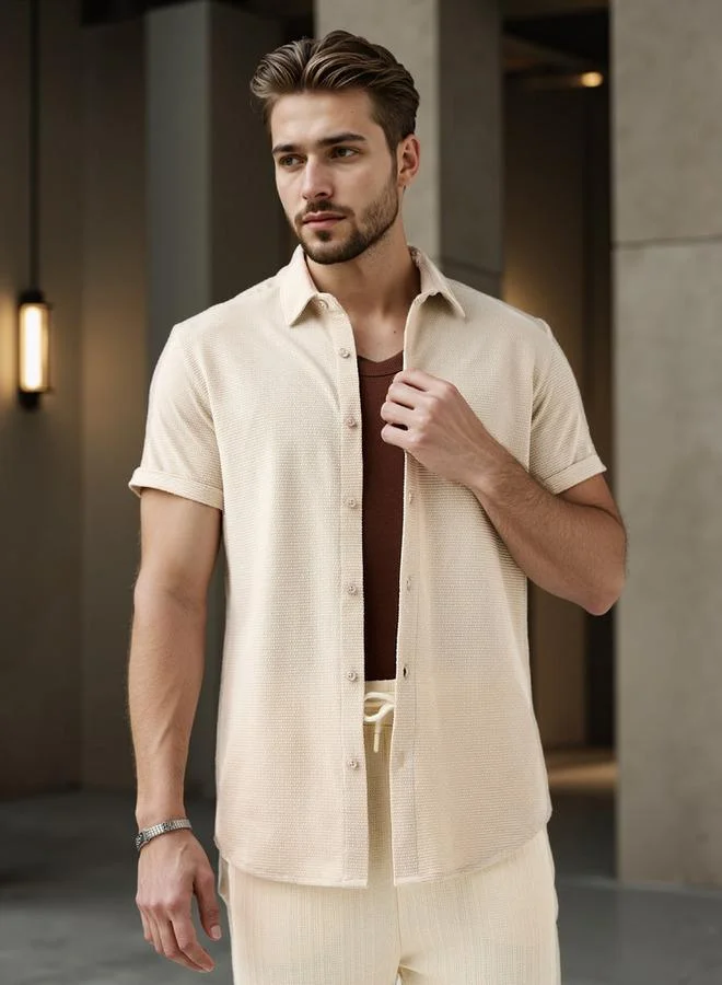 Iconic Iconic Textured Slim Fit Shirt