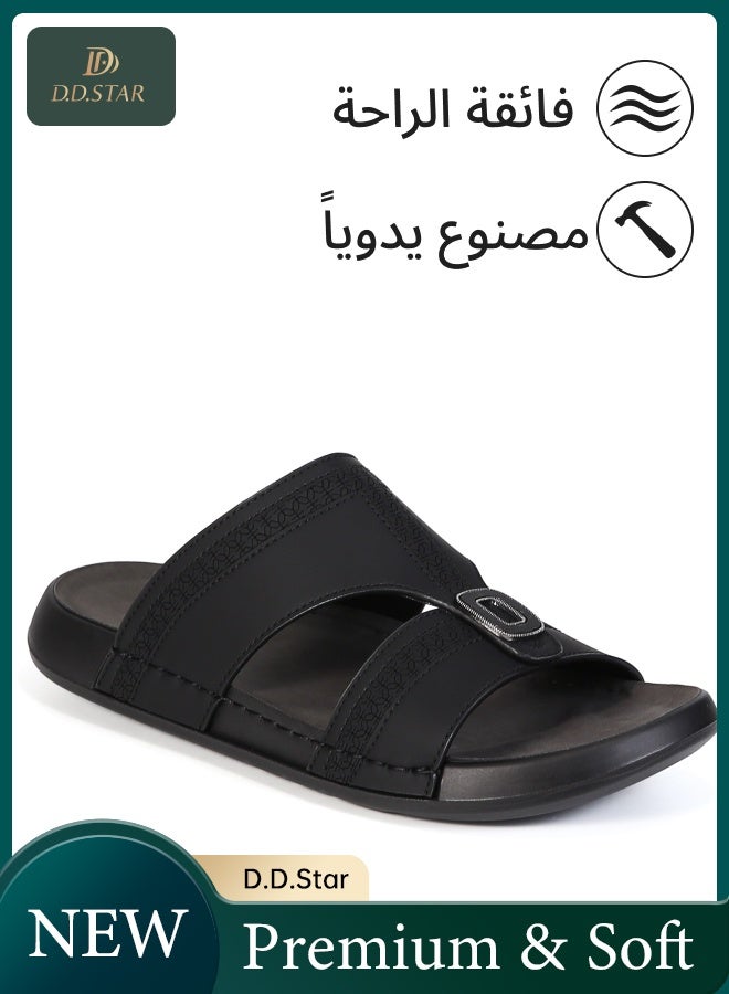 D.D.Star Arabic Slipper For Men, Handmade Men's Sandals With Memory Foam Sole, Big Size And Comfortable Traditional Arabic Sandals. - Image 1