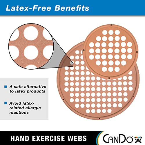 Cando شبكات تمارين اليد من كاندو للعلاج الطبيعي، تقوية القبضة، وتمارين مقاومة اليد، الأصابع، والمعصم، حجم محمول، خالية من اللاتكس، قطر 7 بوصة، تان: خفيف جداً - Image 5