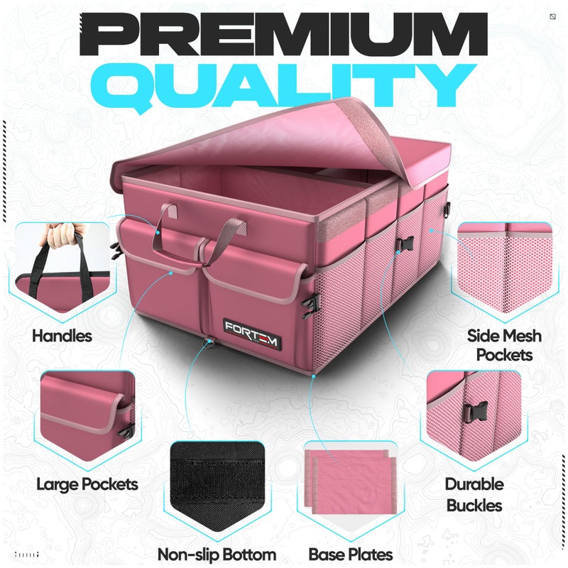 FORTEM Trunk Organizer For SUV Car Trunk Organizer, Foldable Storage, Car Accessories for Women Men, Collapsible Bag, Perfect Christmas Gifts, 600D Oxford, Non Slip Bottom, Straps, Soft Cover (50L) - Image 2