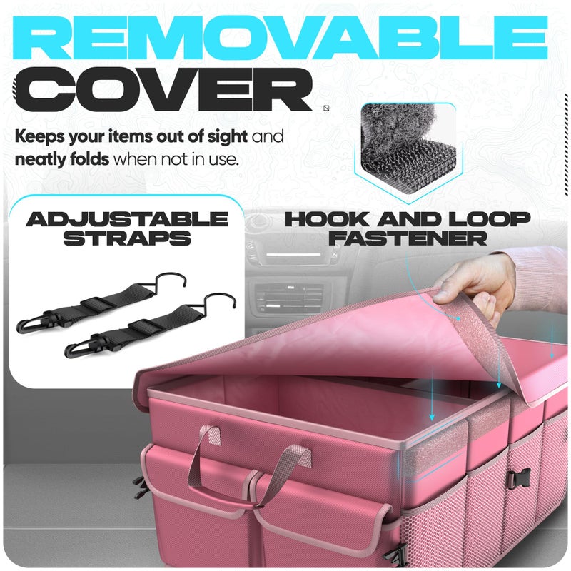 FORTEM Trunk Organizer For SUV Car Trunk Organizer, Foldable Storage, Car Accessories for Women Men, Collapsible Bag, Perfect Christmas Gifts, 600D Oxford, Non Slip Bottom, Straps, Soft Cover (50L) - Image 5