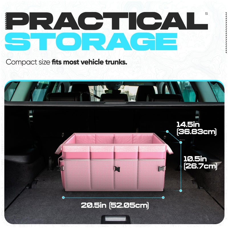 FORTEM Trunk Organizer For SUV Car Trunk Organizer, Foldable Storage, Car Accessories for Women Men, Collapsible Bag, Perfect Christmas Gifts, 600D Oxford, Non Slip Bottom, Straps, Soft Cover (50L) - Image 4