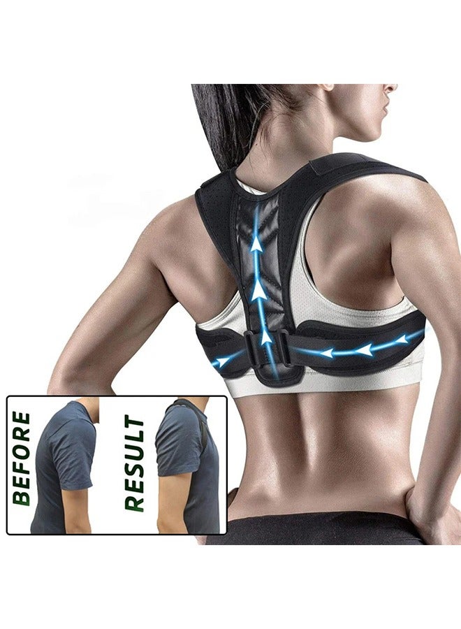 Back Correction Strap, Adjustable Posture Corrector Spine Straightener for Relief of Neck Shoulder Pain Develop Good Seated Standing for Men Women Elderly Teens - Image 1