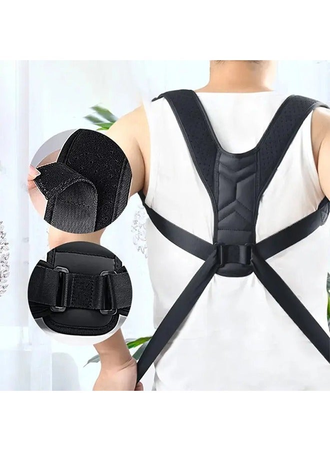 Back Correction Strap, Adjustable Posture Corrector Spine Straightener for Relief of Neck Shoulder Pain Develop Good Seated Standing for Men Women Elderly Teens - Image 3
