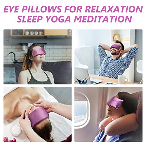 RelaxCoo Lavender Eye Pillow for Relaxation, Yoga, Sleeping, Weighted Eye Mask Heated for Headache, Sinus, Dry Eyes Relief, Moist Heat Eye Compress, Meditation Accessories with Aromatherapy, Pack of 2 - Image 5