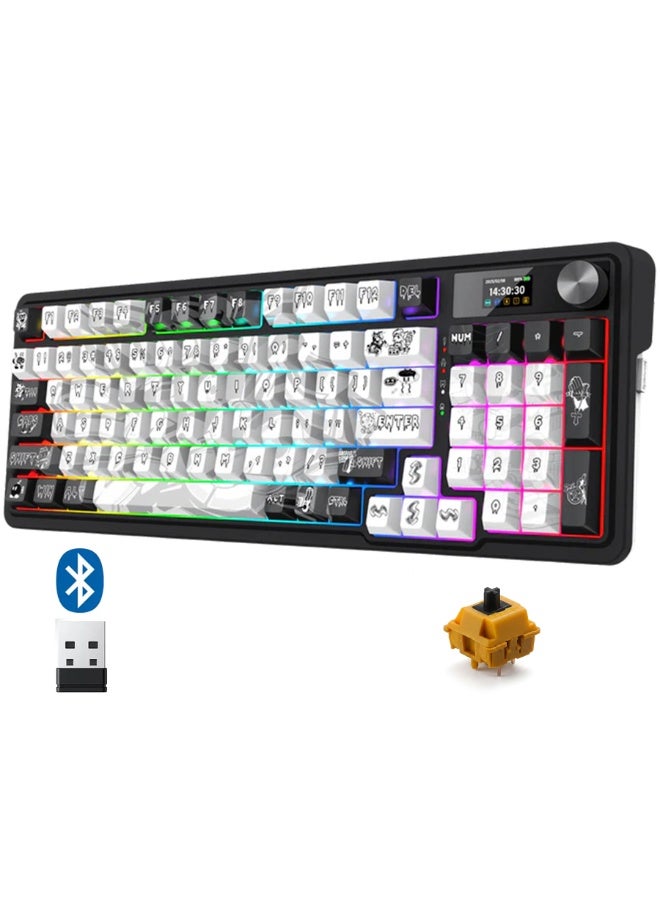 ريد راجون Redragon tri-mode Wireless Mechanical Gaming Keyboard 95 Key With Tft Display Screen