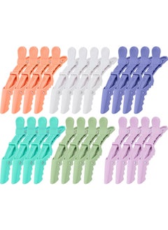 Ondder Ondder Colorful Alligator Sectioning Hair Clips 24 Pack Large Hair Styling Accessories for Coloring Cutting and Salon Use  Women Men and Teens 