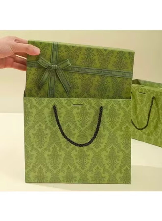 6Pcs Gift Bags, Green Ribbon Gift Bags, with Handles and Bow Ribbon,Tote BagsAnd Party Gift Bags, Shopping Bag,Suitable For Birthdays, Weddings, Festivals And Holidays. 9.8 * 7.9 * 4.7Inches (Green) - Image 4