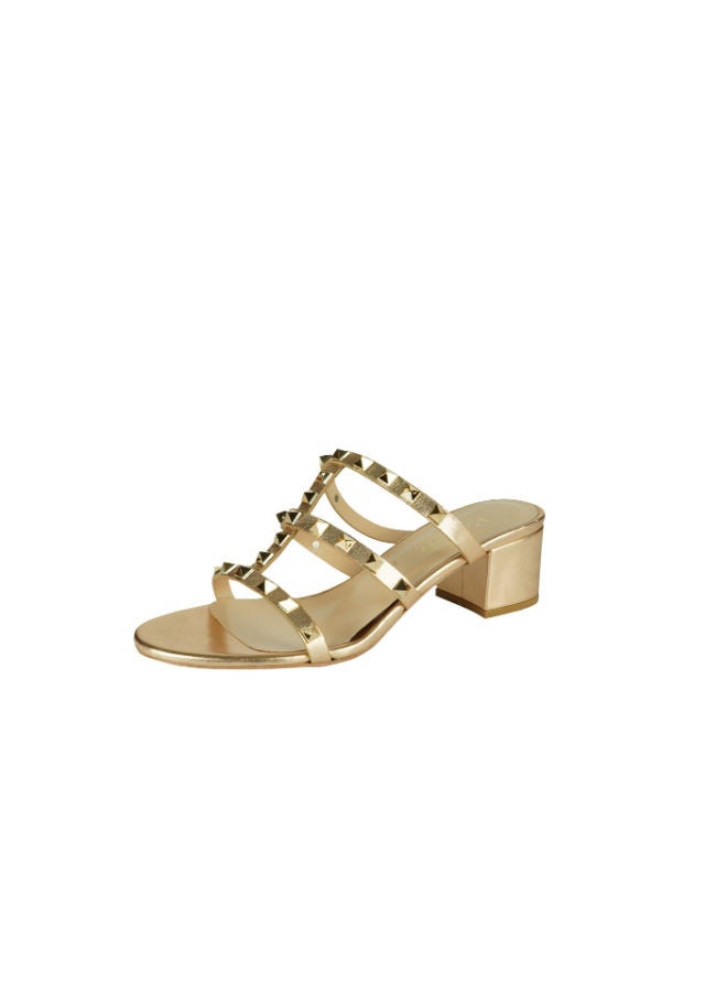 POLETTO Poletto Ladies Block Heel 16984 C1064 R Gold  - Image 3
