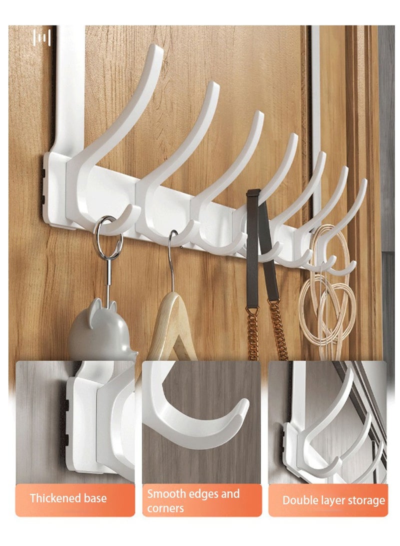Wholesale of door hooks, space aluminum, non perforated bathroom hooks, bedroom storage, hanger hooks, wall hanger hooks, white - Image 3