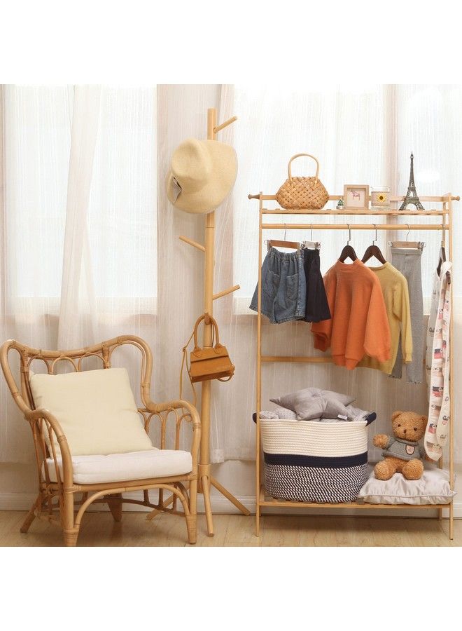 Hinwo سلة تخزين بيضاوية من حبل قطني قابلة للطي مع مقابض لتخزين أدوات الأطفال مقاس 16 × 13 بوصة باللون الأبيض العتيق والأزرق الداكن - Image 3