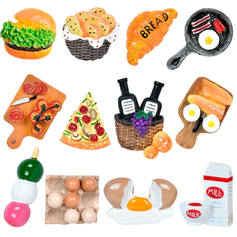 Worldity 12 Pcs Food Magnets for Fridge Magnets 3D Resin Cute Food Fridge Magnets Creative Natural Food Shaped Magnets for Home Decor Refrigerator Magnetic Whiteboard or Blackboard