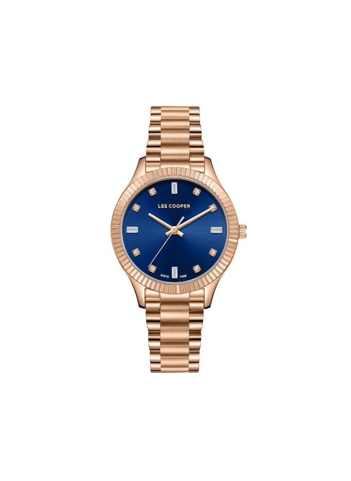 Lee Cooper Women's Analog Display Watch With Rose Gold Metal Strap - LC08079.490
