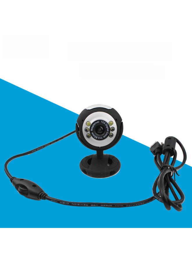 M26 Spot Desktop Notebook With Microphone Night Vision Six Lights Webcam Computer Network Video Camera-Color:M0160 + Box (1080p) - Image 2