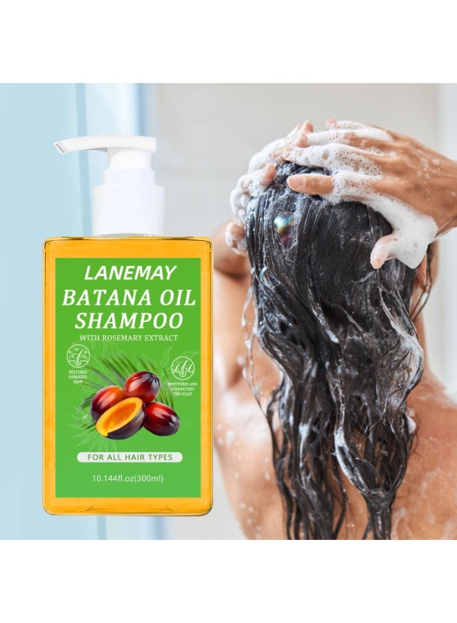 LANEMAY Professional Strength Batana Oil Shampoo: Purifies Scalp & Intensively Repairs Damaged Hair – Hydrates Dry Strands, Fortifies to Prevent Breakage & Split Ends, Seals in Moisture for Silky, Frizz-Free Manageability - Image 1