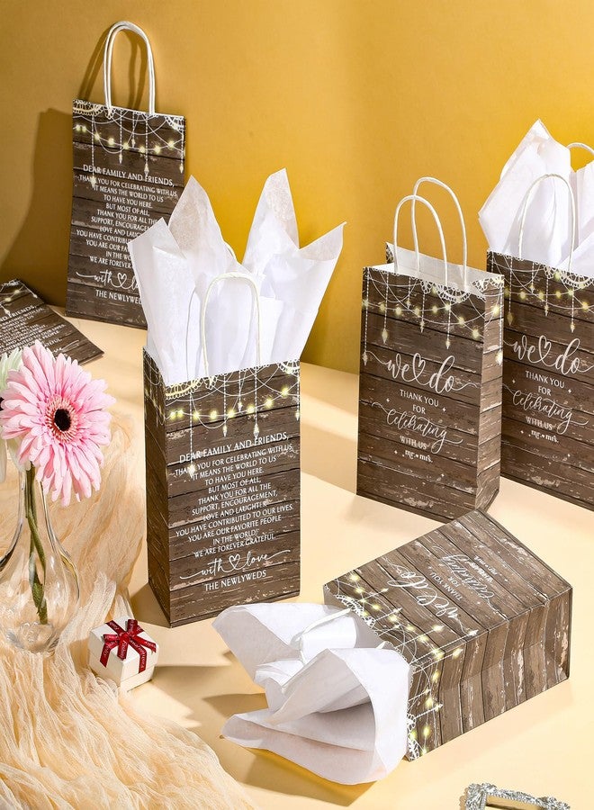 Kolldenn 50 Set Small Wedding Gift Bags with Tissue Paper Wedding Welcome Bags for Guests Party Favor Bag with Handles Thank You Bridal Shower Hotel Small Size 5.91 x 3.15 x 8.27 Inches - Image 5