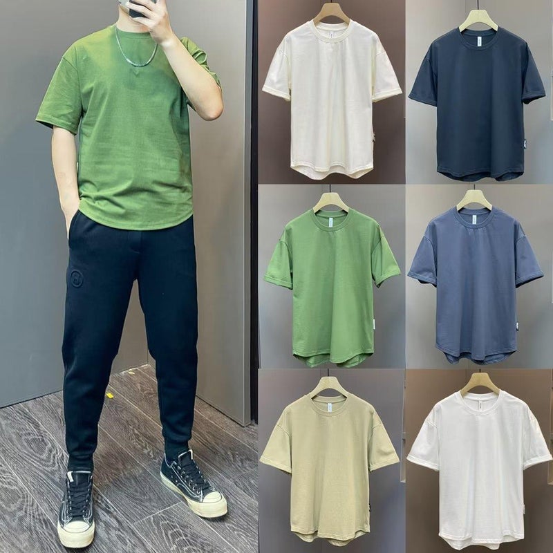 New Short Sleeve T-Shirt Men'S Summer Korean Style Trendy Simple Half Sleeve Top Hong Kong Style Loose Casual Fashion Brand T-Shirt - Image 3