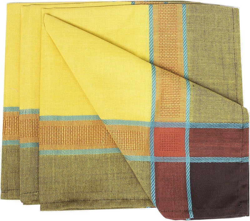 Fennco Styles Maison Beaujard Collection Modern Provenal 20 x 20 Inch Cloth Napkins Set of 4  Marigold Plaid Dinner Napkins for Banquets Family Dinners Special Events and Table Dco - Image 1