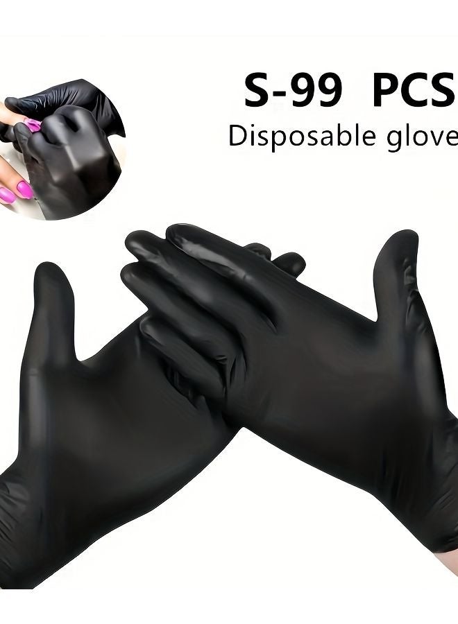 Black Nitrile Gloves Disposable 99 Pcs Size S For Household Cleaning - Image 1