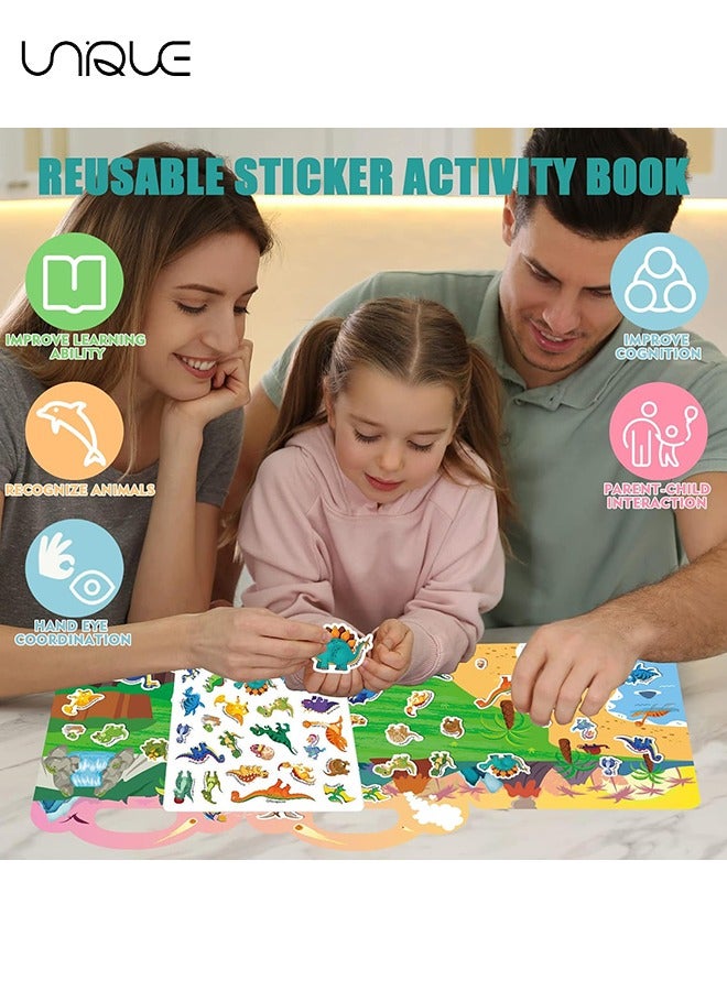 يونيك كتب جيلي الهادئة المحمولة للأطفال الصغار 3-6 ، كتاب لصق اللغز التنوير المعرفي ، كتاب الملصقات القابل لإعادة الاستخدام ، أنشطة التعلم لمرحلة ما قبل المدرسة ألعاب السفر للأطفال الفتيات الأولاد هدية ، مل - Image 5