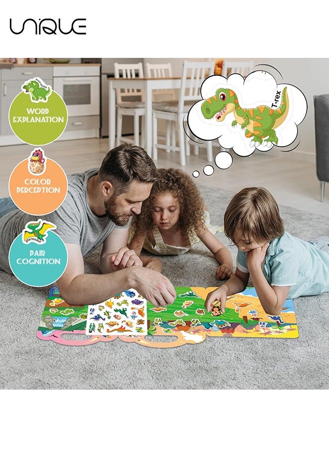 يونيك كتب جيلي الهادئة المحمولة للأطفال الصغار 3-6 ، كتاب لصق اللغز التنوير المعرفي ، كتاب الملصقات القابل لإعادة الاستخدام ، أنشطة التعلم لمرحلة ما قبل المدرسة ألعاب السفر للأطفال الفتيات الأولاد هدية ، مل - Image 4