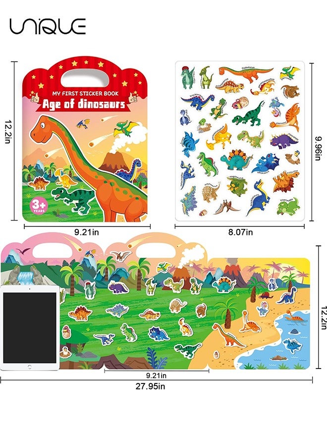 يونيك كتب جيلي الهادئة المحمولة للأطفال الصغار 3-6 ، كتاب لصق اللغز التنوير المعرفي ، كتاب الملصقات القابل لإعادة الاستخدام ، أنشطة التعلم لمرحلة ما قبل المدرسة ألعاب السفر للأطفال الفتيات الأولاد هدية ، مل - Image 2