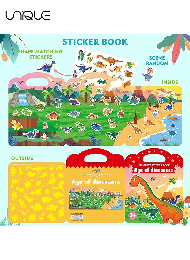 يونيك كتب جيلي الهادئة المحمولة للأطفال الصغار 3-6 ، كتاب لصق اللغز التنوير المعرفي ، كتاب الملصقات القابل لإعادة الاستخدام ، أنشطة التعلم لمرحلة ما قبل المدرسة ألعاب السفر للأطفال الفتيات الأولاد هدية ، مل - Image 3
