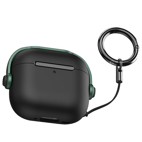 NEWTECHNO Antilost Lid Case Shell for Airpods 4 | Full Protection Case with Lanyard Compatible for Airpods 4 and AirPods 4 with Active Noise Cancellation(ANC) 2024 with carabaner Green - Image 1