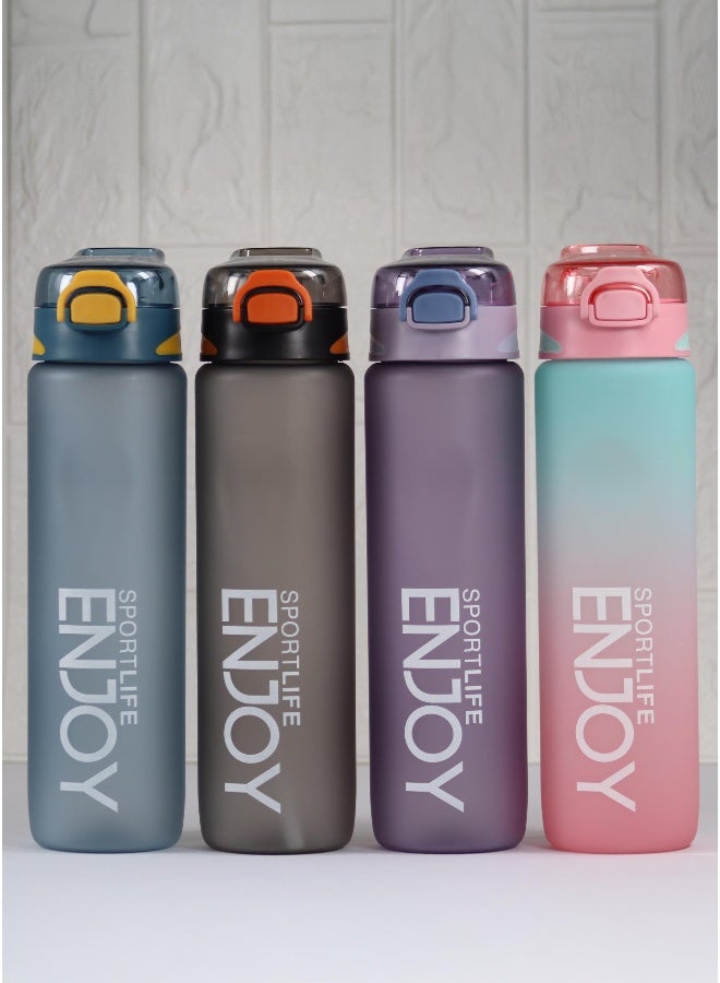 توشيونيكس زجاجة مياه مانعة للتسرب سعة 1000 مل مع ماصة ومقبض - زجاجة ترطيب رياضية خفيفة الوزن وقابلة لإعادة الاستخدام وخالية من مادة BPA للبالغين والأطفال والرجال والنساء - زجاجة مشروبات بلاستيكية متدرجة اللون بفوهة واسعة وعلامات مستوى الماء مل - مثالية للصالة الرياضية واللياقة البدنية واليوغا والمكتب والمدرسة والسفر والمشي لمسافات طويلة وركوب الدراجات والتخييم والأنشطة الخارجية - Image 4