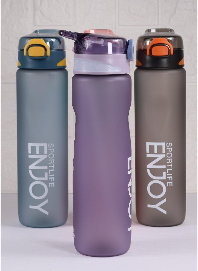 توشيونيكس زجاجة مياه مانعة للتسرب سعة 1000 مل مع ماصة ومقبض - زجاجة ترطيب رياضية خفيفة الوزن وقابلة لإعادة الاستخدام وخالية من مادة BPA للبالغين والأطفال والرجال والنساء - زجاجة مشروبات بلاستيكية متدرجة اللون بفوهة واسعة وعلامات مستوى الماء مل - مثالية للصالة الرياضية واللياقة البدنية واليوغا والمكتب والمدرسة والسفر والمشي لمسافات طويلة وركوب الدراجات والتخييم والأنشطة الخارجية - Image 3