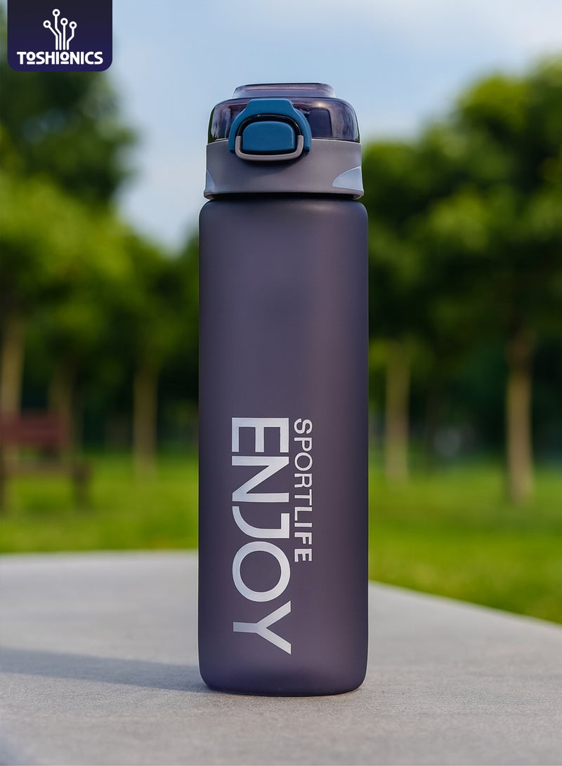توشيونيكس زجاجة مياه مانعة للتسرب سعة 1000 مل مع ماصة ومقبض - زجاجة ترطيب رياضية خفيفة الوزن وقابلة لإعادة الاستخدام وخالية من مادة BPA للبالغين والأطفال والرجال والنساء - زجاجة مشروبات بلاستيكية متدرجة اللون بفوهة واسعة وعلامات مستوى الماء مل - مثالية للصالة الرياضية واللياقة البدنية واليوغا والمكتب والمدرسة والسفر والمشي لمسافات طويلة وركوب الدراجات والتخييم والأنشطة الخارجية - Image 1