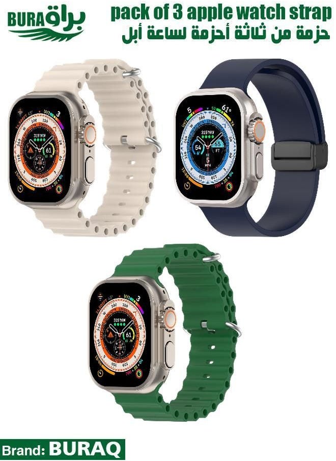 BURAQ - Apple Watch Band Strap For Apple Watch Ultra 2/Ultra 49mm, Series 10 46mm, 9/8/7 45mm, SE2/SE/6/5/4 44mm, 3/2/1 42mm - Image 1