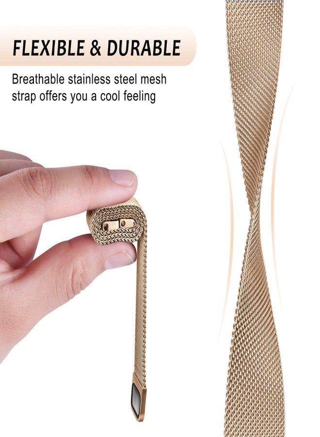 Meliya ID208 Plus Smart Watch Bands, 22mm Stainless Steel Metal Bands for Fitpolo/Quican/Aeac/Tensky ID208 Plus Smartwatch Replacement Wristband Adjustable Straps (Rose Gold) - Image 3