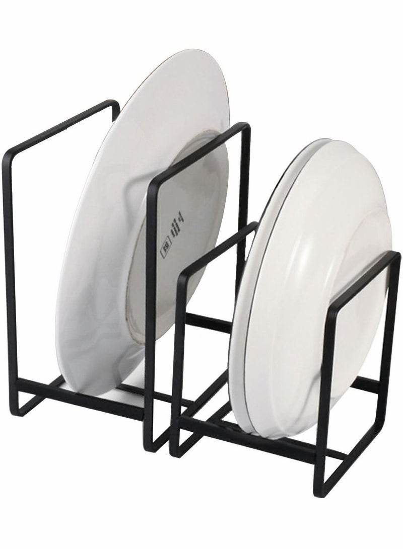 SYOSI 2 Pack Dish Plate Organizer Rack Metal Storage Drying Large Drainer Non-Slip Rustproof Holder Stand for Cabinet Counter Cupboard - Image 1