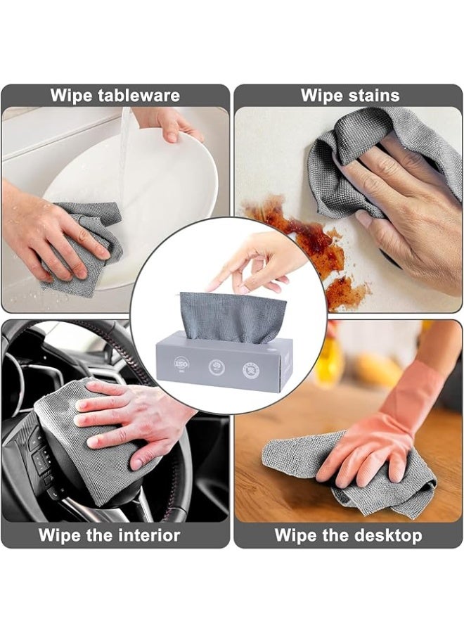 مناديل تنظيف مايكروفايبر باللون الرمادي – 25 قطعة/علبة – فائقة الامتصاص وقابلة لإعادة الاستخدام - Image 4