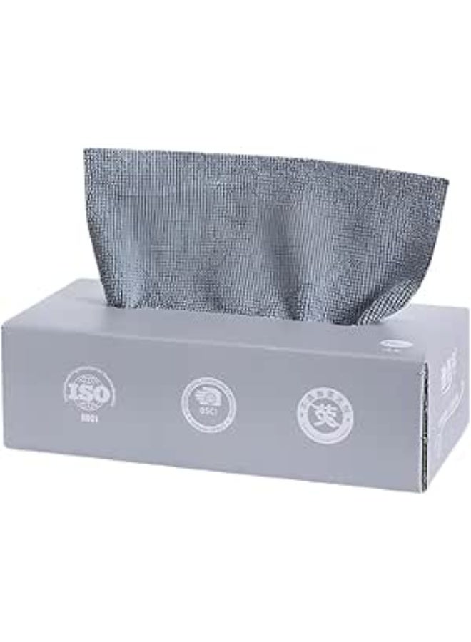 مناديل تنظيف مايكروفايبر باللون الرمادي – 25 قطعة/علبة – فائقة الامتصاص وقابلة لإعادة الاستخدام - Image 1