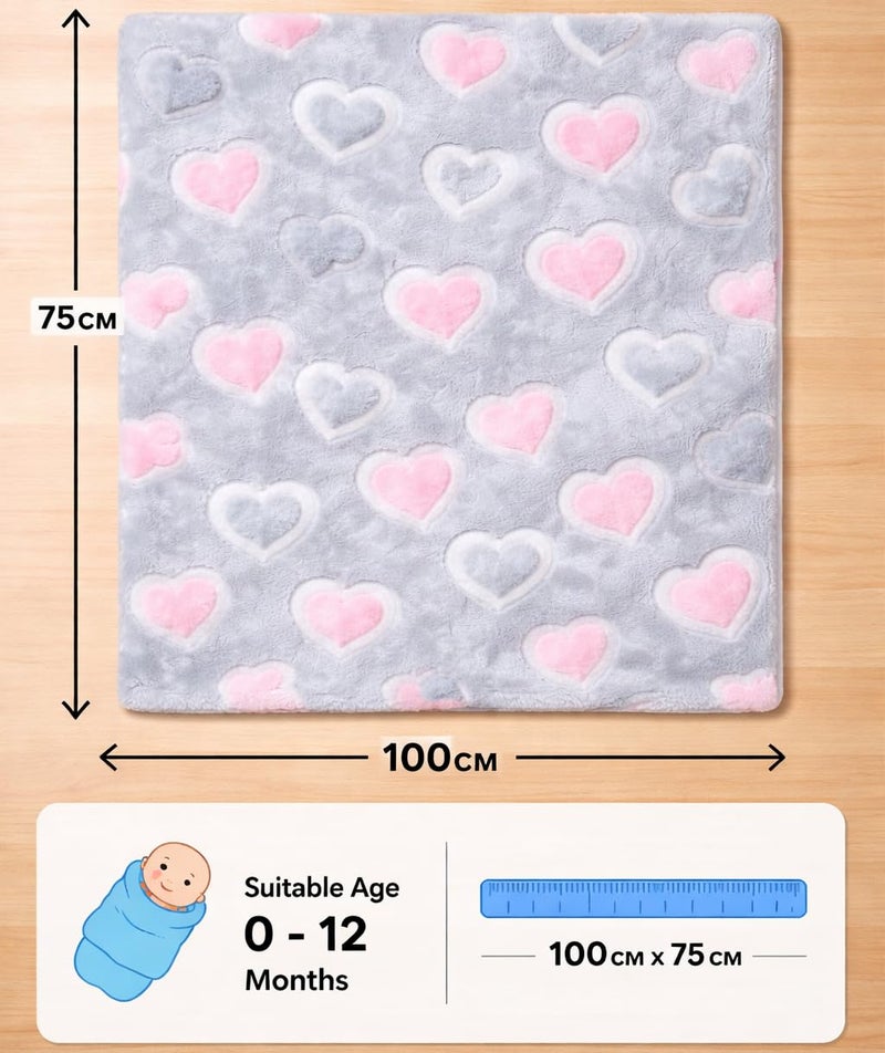 First Kick Luxury Soft Baby Blanket 100 x 75 cm Premium Fleece Newborn Swaddle Wrap All Season Warm Lightweight Blanket for 0-12 Months Crib Stroller Travel Use - Image 4