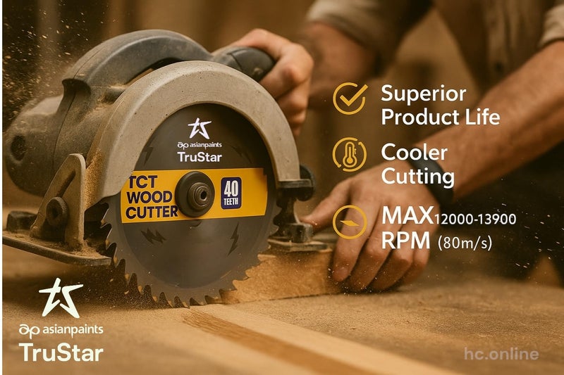 Asian Paints TruStar TCT Wood Cutter, Circular Saw Blade, Wood Cutting Blade 5inch 125x20x1.8mm, 40 Teeth (Pack of 2) - Image 4