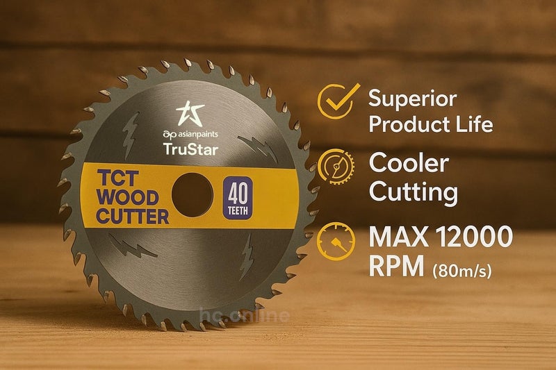 Asian Paints TruStar TCT Wood Cutter, Circular Saw Blade, Wood Cutting Blade 5inch 125x20x1.8mm, 40 Teeth (Pack of 2) - Image 3
